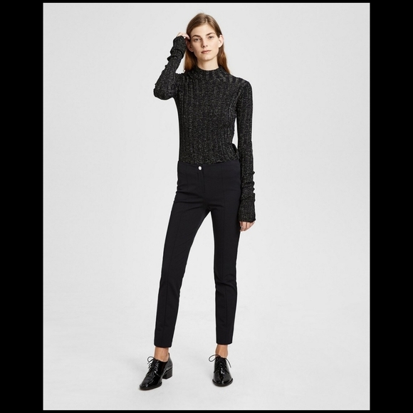 Theory Stretch Nylon Clean Cigarette Pant - Sz 4 - Picture 1 of 10